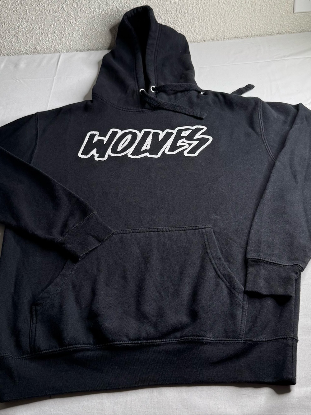 Wolves Logo Black Crewneck Hoodie